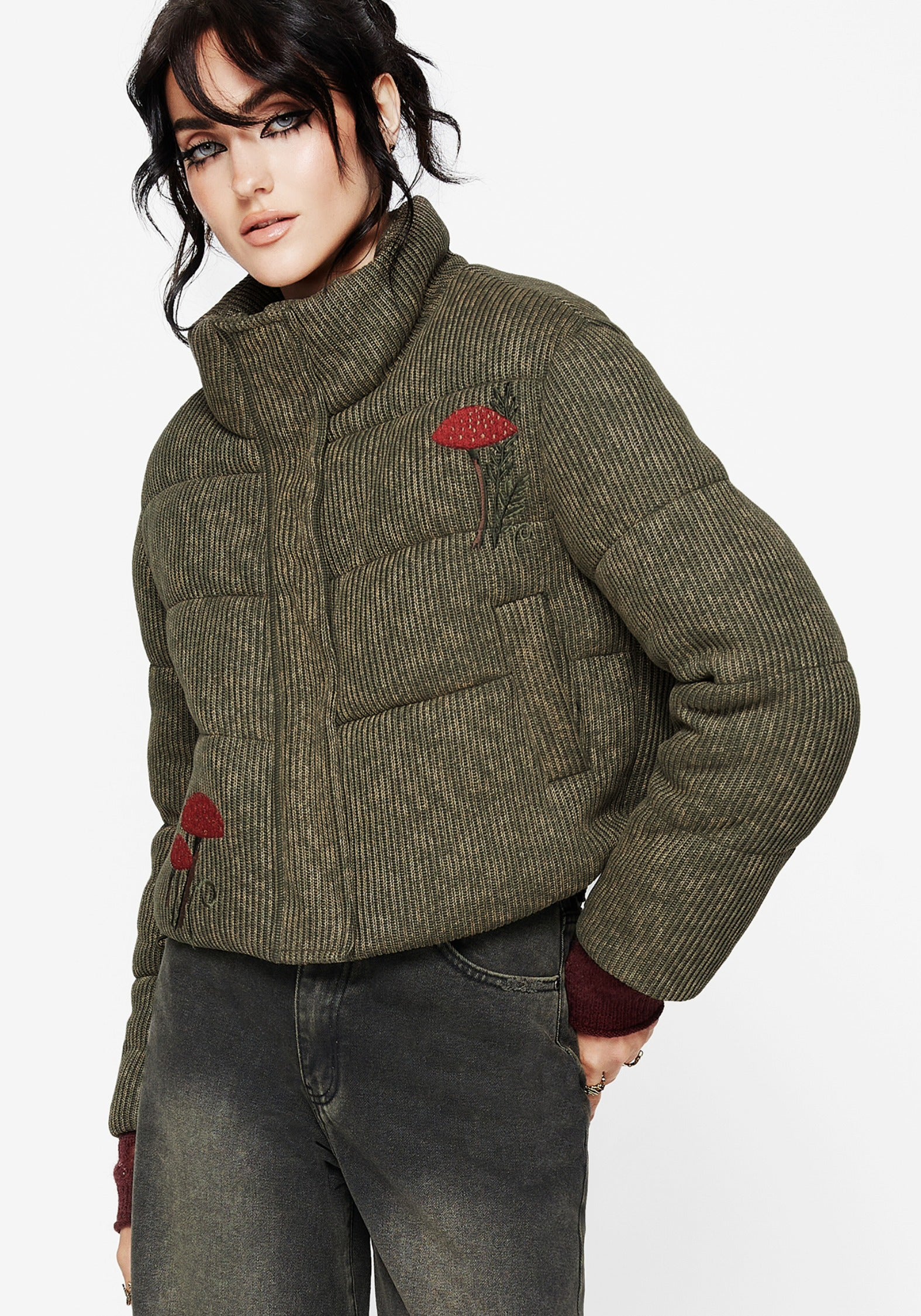 Sylvia Embroidered Knit Bomber Jacket