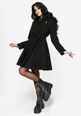 Camilla Tie Waist Hooded Coat With Bug Brooch