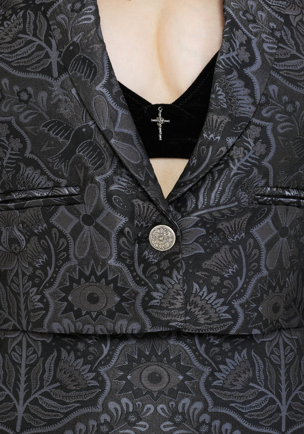 Nocturna Jacquard Cropped Blazer