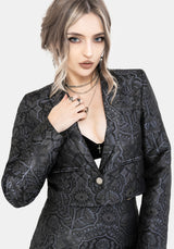Nocturna Jacquard Cropped Blazer