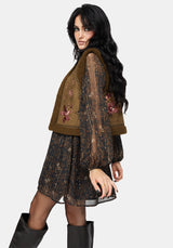 Sylvara Borg Embroidered Bug Gilet