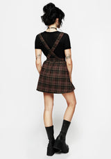 Hickory Embroidered Check Mini Pinafore Dress