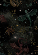 Phoenix Dragon Velour Flare Trouser