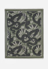 Deception Floral Snake Woven Blanket - Green
