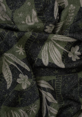 Deception Floral Snake Woven Blanket - Green