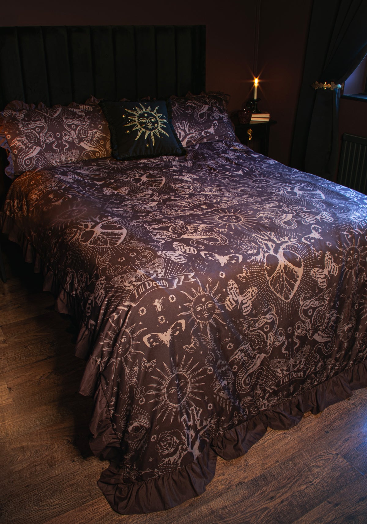 Paramour Frilled Edge Tattoo Print Bedding Set (UK Double)