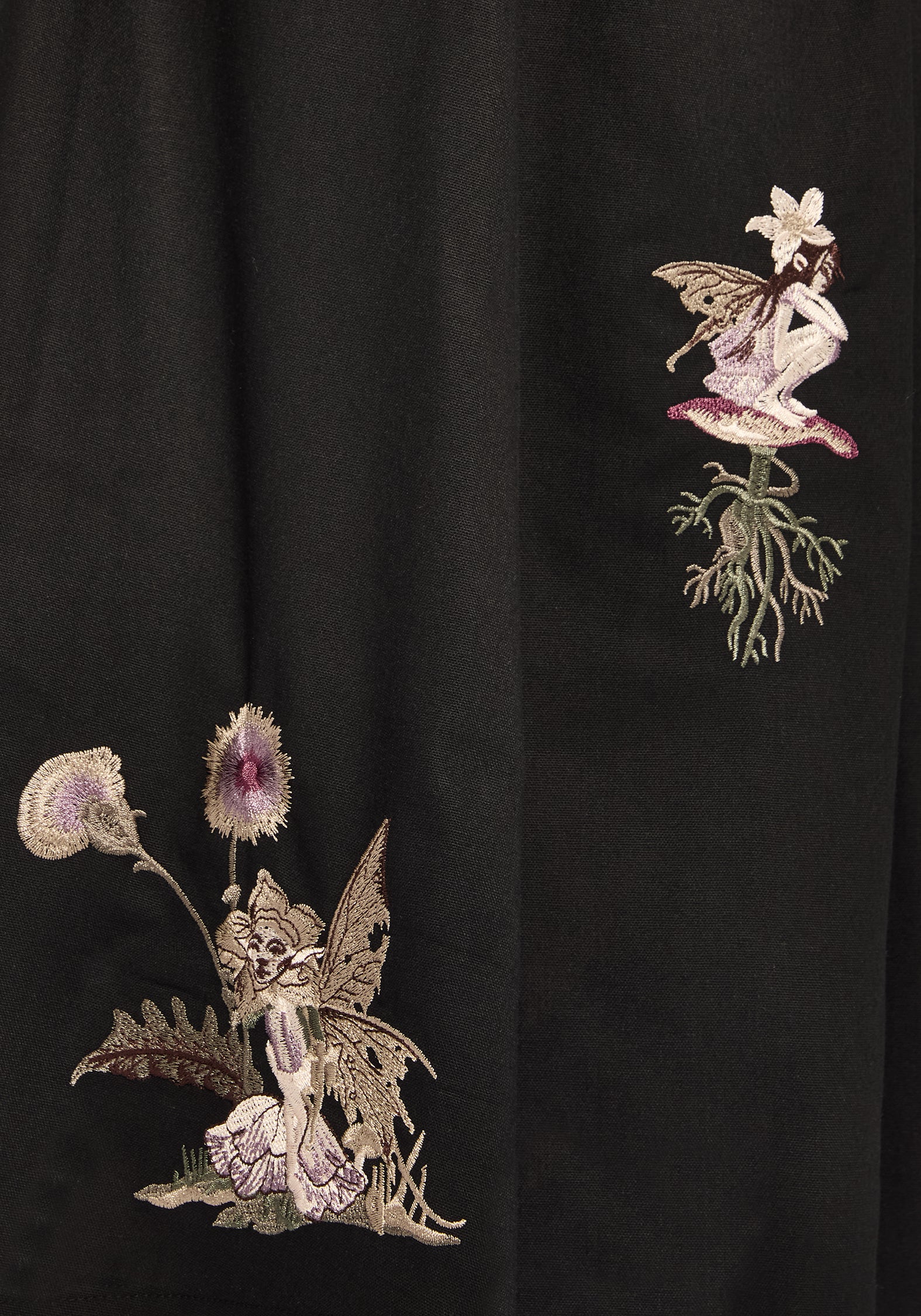 Faela Fairy Embroidered Tie Waist Paperbag Midi Skirt