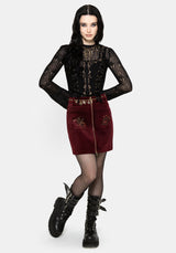 Ouro Embroidered Mini Skirt UK 6