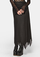 Cyra Hanky Hem Mesh Midaxi Skirt