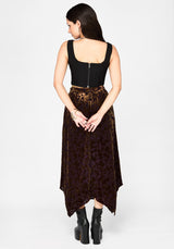 Sienna Devore Hanky Hem Midaxi Skirt