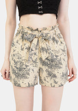 Maypole Cotton Print Paperbag Shorts