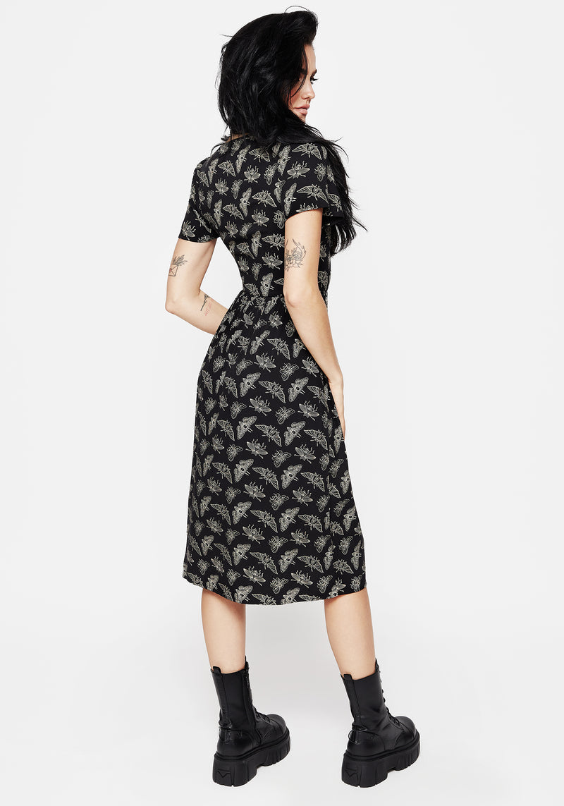 Mortmoth Short Sleeve Midi Dress