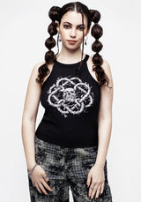 Calavera Racer Back Crop Vest