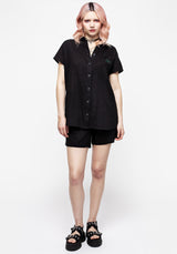 Lucina Linen Blend Short Sleeve Shirt