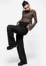 Lithium Tie Waist Check Wide Leg Trouser