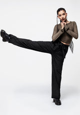 Lithium Tie Waist Check Wide Leg Trouser