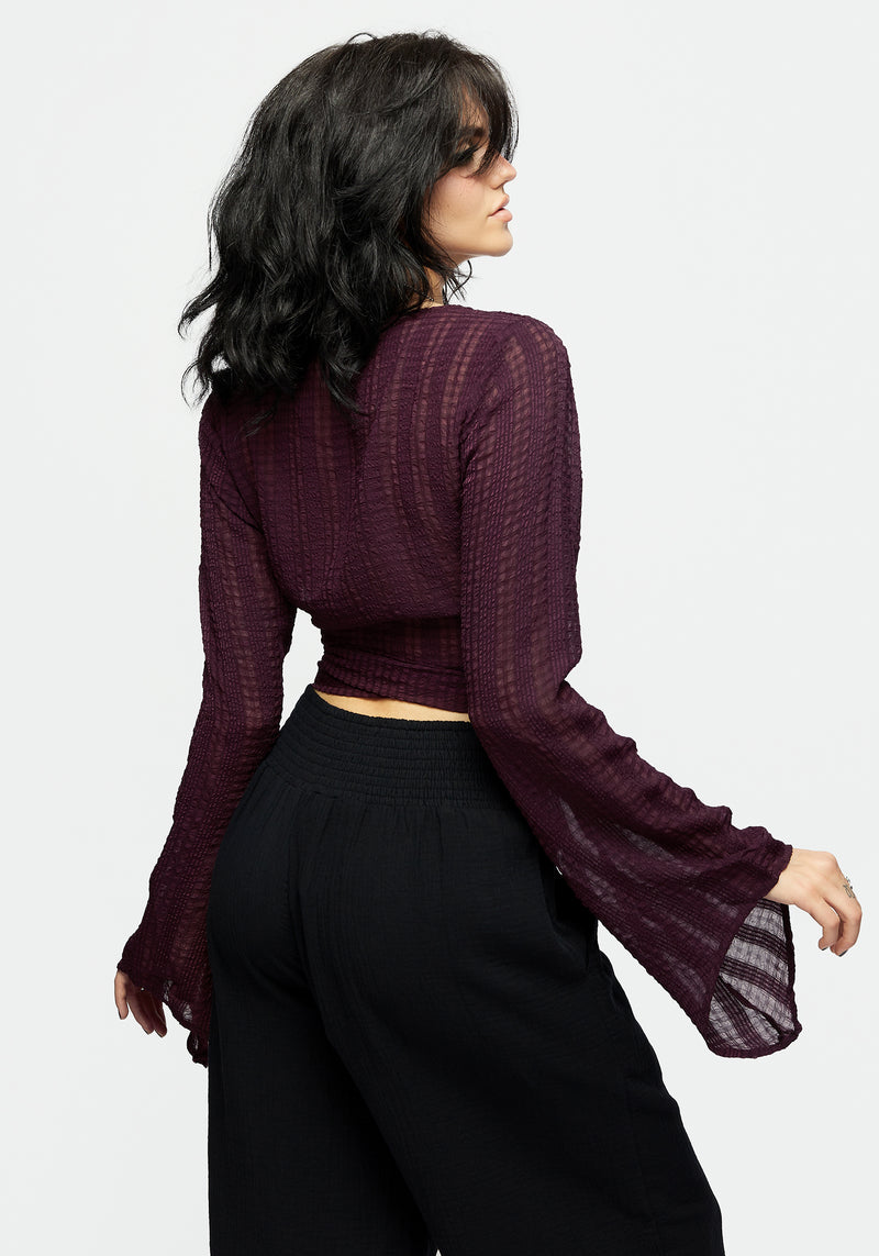 Enola Bell Sleeve Co-ord Wrap Top