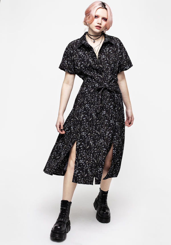 Delphinium Midi Shirt Dress