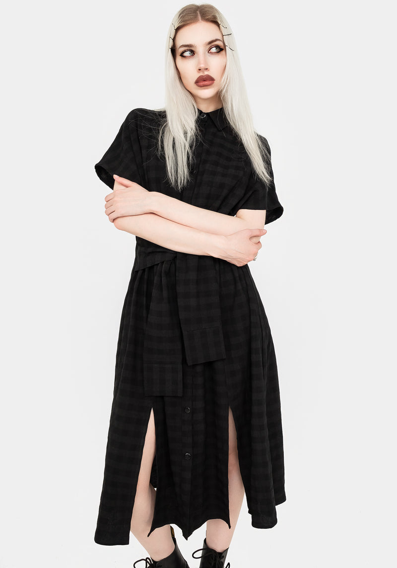 Hattie Shirt Sleeve Tie Waist Shirt Dress