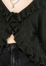 Belleville Ruffle Crop Knit Cardigan