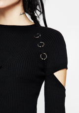 Captive Hardware Cut Out Rib Jumper