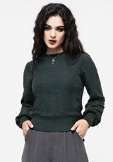 Canopy Raised Fern Intarsia Knit Jumper