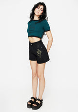 Dominion Snake Print Crop Baby Tee