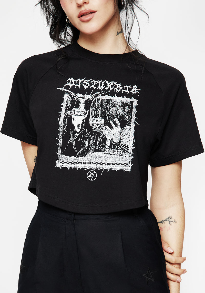 Raise the Dead Graphic Print Crop Tee