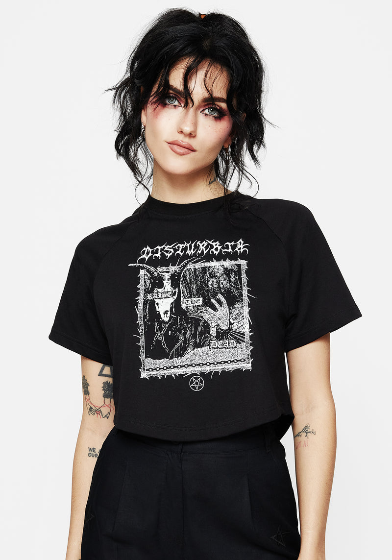 Raise the Dead Graphic Print Crop Tee