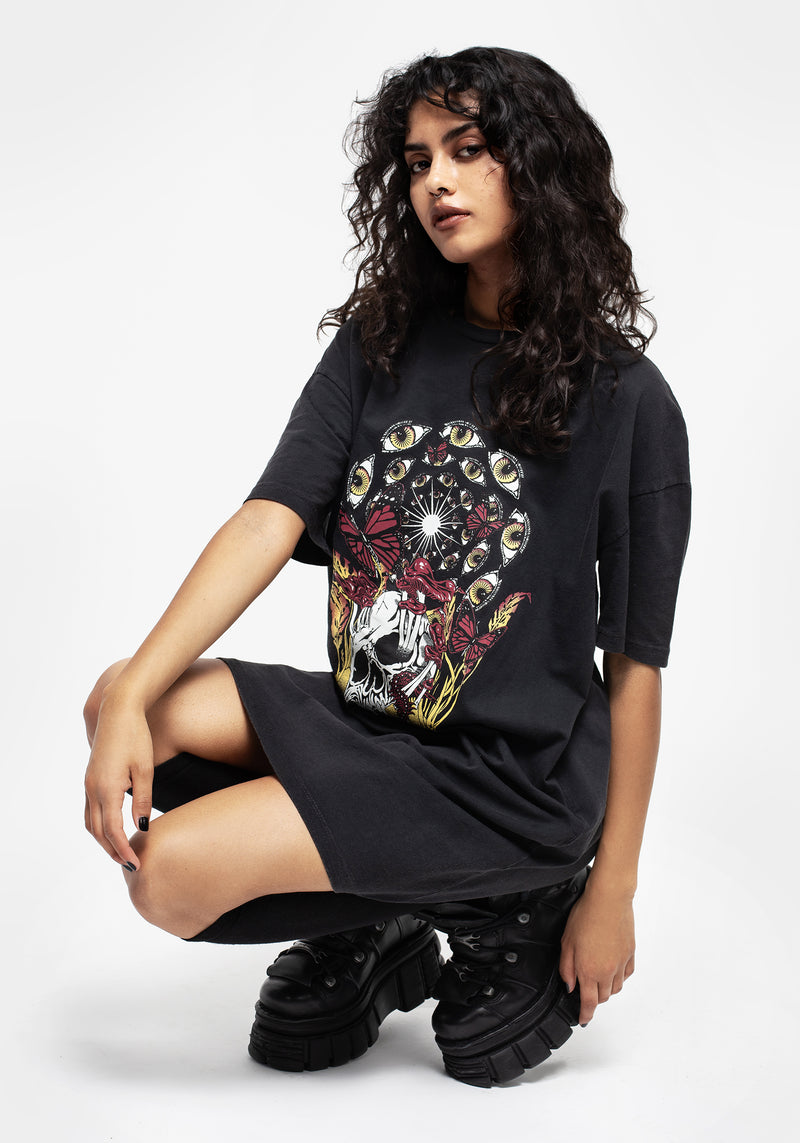 God's Flesh Graphic Print Tee Dress