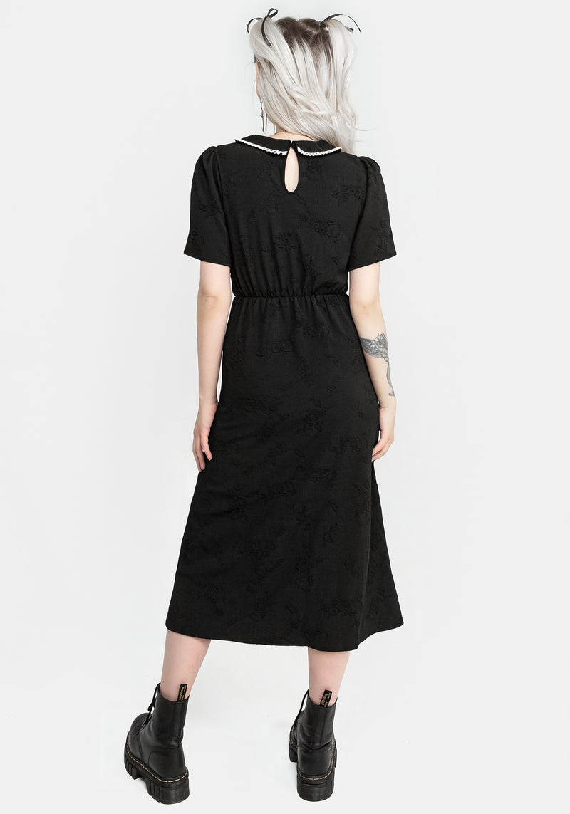 Medea Button Front Collared Midi Dress