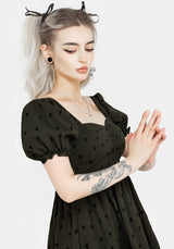 Chanterelle Velour Puff Sleeve Mini Dress