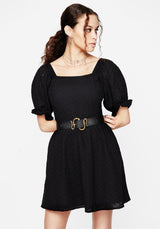 Euthymia Broderie Puff Sleeve Mini Dress