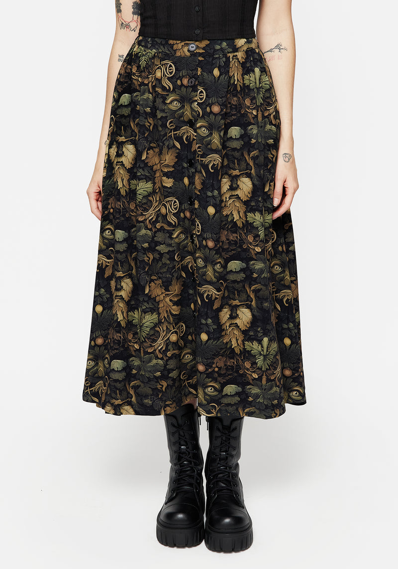 Rebirth Button Up Midi Skirt