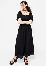 Euthymia Broderie Puff Sleeve Maxi Dress