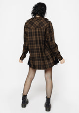 Vetula Embroidered Oversized Check Shirt