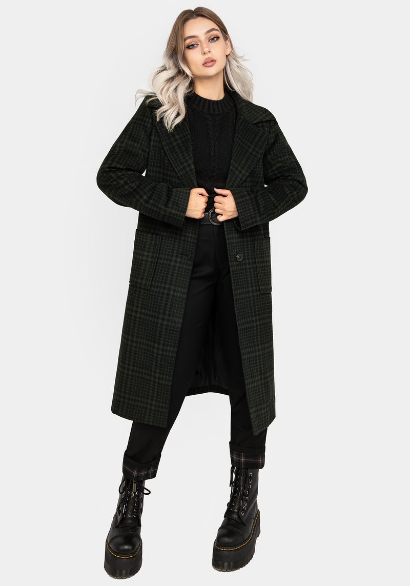 Jackdaw Check Wool Blend Duster Coat