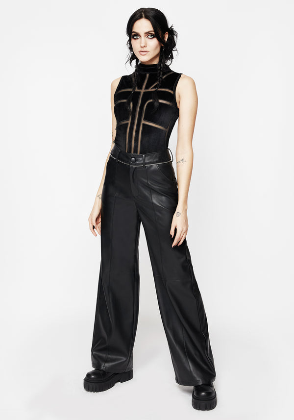 Vespertine High Neck Velour Bodysuit