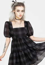 Salome Organza Check Mini Dress