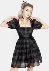 Salome Organza Check Mini Dress