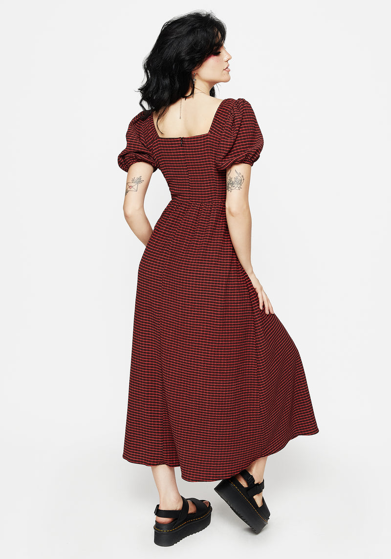 Carmine Check Midaxi Smock Dress