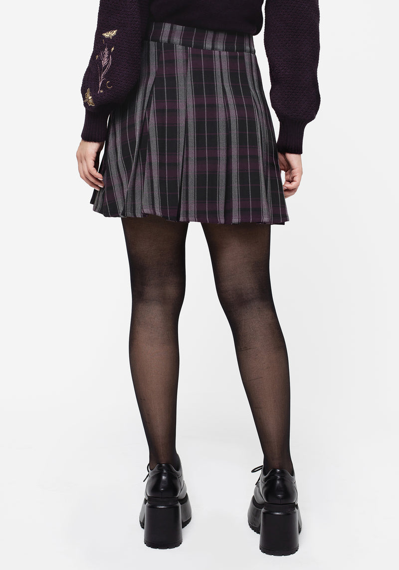 Gambit Check Pleated Mini Skirt