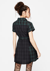 Analogue Check Cotton Mini Shirt Dress