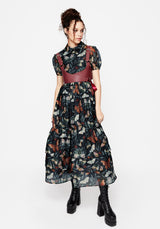 Mariposa Puff Sleeve Organza Maxi Shirt Dress