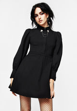 Styx Moth Collar Chain Mini Shirt Dress