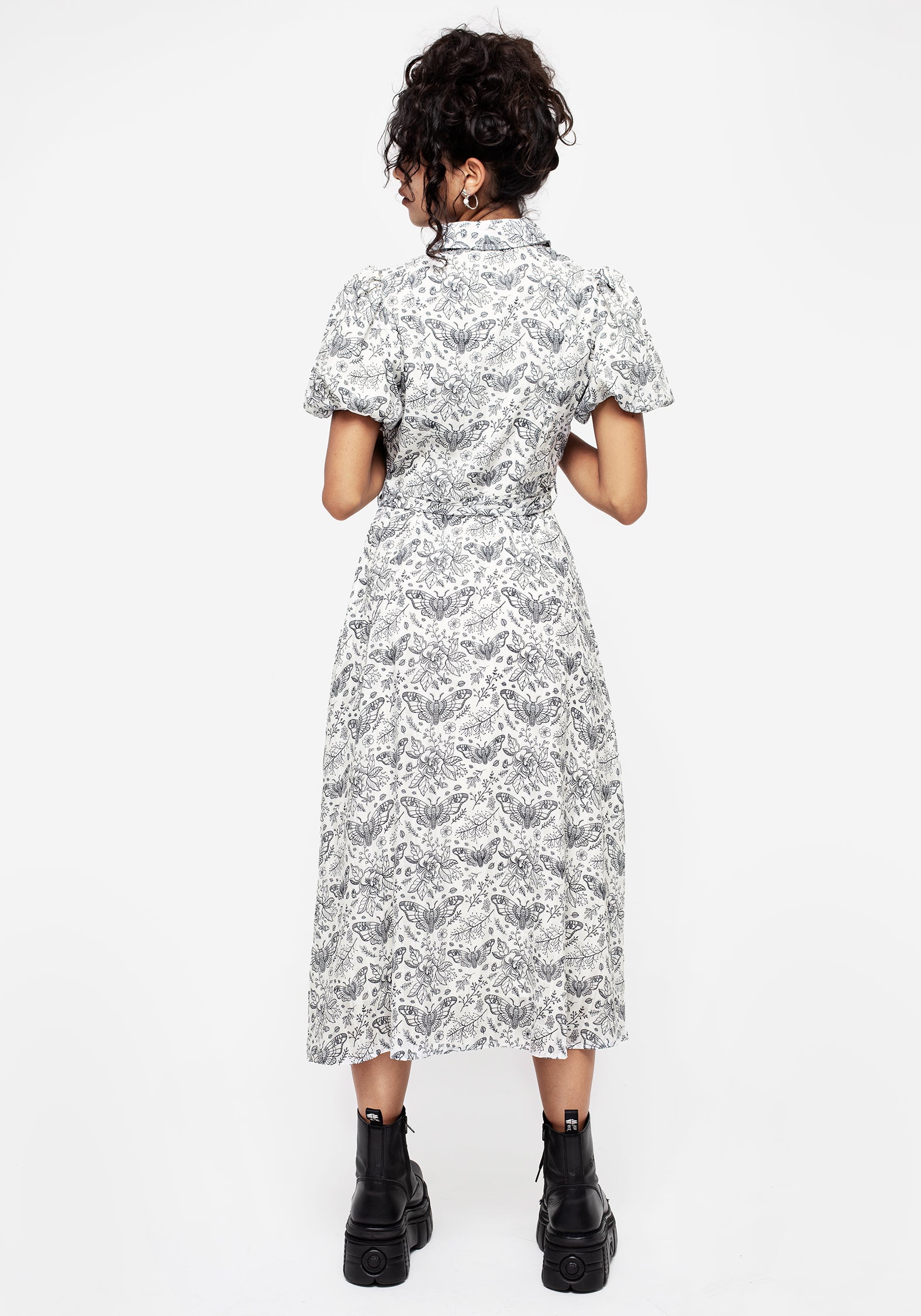 Rosamoth Chiffon Midi Shirt Dress - White