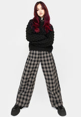 Glenda Wide Leg Check Trousers