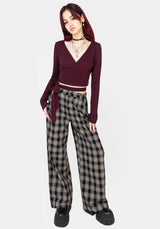 Glenda Wide Leg Check Trousers