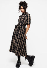 Rogue Check Cotton Midi Shirt Dress