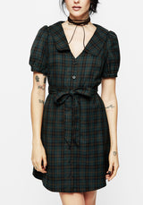 Nightingale Check Collar Mini Shirt Dress